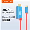 CABLETIME Cavo da USB C a HDMI 4K 60Hz PD 100W Tipo C a HDMI Adattatore per cavo Prefetta Nintendo Switch 2/1 OLED per PS4/5