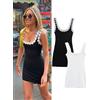 HH Abito estivo femminile sexy sottile 2 colori colletto quadrato solido senza maniche decorazione floreale senza schienale abiti alla moda da donna