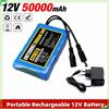 Aleaivy Nuovo Pacco Batteria 12V 50Ah con Protezione 3S2P, Batteria agli Ioni di Litio 18650 da 12V 5000mAh, DC 12.6V Super Ricaricabile + Caricabatterie
