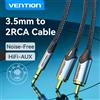 Vention Cavo RCA HiFi Stereo Jack da 3,5 mm a 2RCA Cavo audio AUX RCA 3,5 Y Splitter per amplificatori Audio Home Theater Cavo RCA