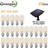 Grensk DC 12V 24V Lampadina a Led T22 1W Edison Luci a bassa tensione E12 Luci a stringa solare tubolari in vetro trasparente vintage Lampadine sostituibili