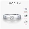 MODIAN D Anelli Moissanite rotondi di colore Anello semplice di moda in argento sterling 925 per le donne Regali di gioielli di dichiarazione di nozze