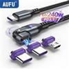 AUFU 16pin 180 Ruota Cavo Magnetico 240W Ricarica Veloce Micro USB Tipo C Cavo Per iPhone Xiaomi Samsung Magnete Cavo Del Telefono USB