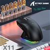 Attack Shark Mouse wireless Attack Shark X11, connessione tri-modale, PixArt PAW3311, base di ricarica magnetica touch, mouse da gioco macro