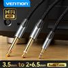 Vention Cavo TRS da 3,5 mm a doppio 6,5 mm Adattatore AUX Cavo audio Jack da 6,5 a jack stereo da 3,5 per amplificatore mixer Adattatore da 6,35 mm