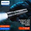 Philips Torcia ricaricabile super luminosa Philips in lega di alluminio - Zoom a lungo raggio, portatile per uso esterno e domestico Defensa Personal