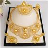 YM Set di braccialetti ad anello con orecchini a forma di fiore cavo per donna, regalo di gioielli placcati in oro per la festa