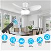 VENUSWING Ventilatore da soffitto con luce 85V-265V Telecomando dimmerabile 3 velocità Design moderno con venature del legno per camera da letto Motore CC silenzioso per interni