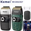 Kemei KM-2026 KM-2027 2 in 1 rasoio elettrico ricaricabile LCD rasoio alternativo per uomo ricarica USB regolabarba