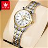 OLEVS 2891 Orologi da donna di moda di marca di lusso Orologio al quarzo luminoso impermeabile Orologio da polso con cinturino in acciaio inossidabile con doppio calendario