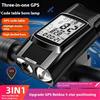 OFFBONDAGE GPS Faro per bici Tachimetro Corno 3 in 1 Lampada frontale per bicicletta ricaricabile multifunzionale Computer da ciclismo Accessori per bici MTB