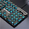 EWEADN Tastiera da gioco per macchina da scrivere EWEADN, 104 tasti, copritasti rotondi punk retrò, retroilluminazione blu, cavo USB, per PC/laptop Windows