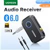 UGREEN Ricevitore Bluetooth 6.0 con LDAC, adattatore audio wireless ad alta risoluzione Ricevitore AUX da 3,5 mm per altoparlanti/altoparlanti cablati/stereo