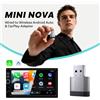OTTOCAST Mini Nova Adattatore CarPlay Android Auto 2 in 1 da Cablato a Wireless, Accessori Auto per Benz Audi VW Kia Toyota