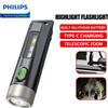 PHILIPS 2025 Torcia EDC super luminosa LED ricaricabile Mini EDC Portachiavi Torce Lampada da campeggio per escursionismo Autodifesa