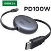UGREEN Cavo USB C retrattile da 100 W per MacBook iPad Cavo di ricarica rapida per iPhone 17 16 15 Pro Max Tipo C per Xiaomi Samsung