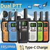 BAOFENG 2PCS Baofeng BF-T18 Mini Dual PTT Walkie Talkie Torcia Elettrica Portatile PMR/FRS Supporto Tipo-C Caricatore NOAA Per 5Rmini F22 Ham Radio