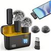 basix Microfono lavalier wireless con custodia di ricarica in pile antivento adatto per telefoni dispositivi portatili con microfono con cancellazione del rumore