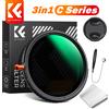 K&F Concept Filtro 3in1 ND CPL 1/4 Filtro Diffusione Nero ND2-ND32 1/4 Black Mist Pro Filtro Filtro Multifunzione 67mm 37-82mm