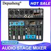 DEPUSHENG Mixer USB a 5 Canali Depusheng, Controller Audio DJ, Mini Mixer Professionale, Console di Mixaggio Audio Portatile con 256 DSP