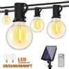 Genixgreen 50FT 100FT 24V G40 Luci a stringa solare LED per esterni infrangibile Lampada a sospensione ricaricabile ad energia solare per l'arredamento del patio del pergola