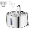 ZYfeeder Fontanella per animali domestici ZYfeeder 2.2L in acciaio inox, fontanella artesiana per gatti, pompa dell'acqua ultra silenziosa con filtro