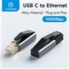 Hagibis Adattatore da USB C a Ethernet Convertitore di rete Gigabit USB C femmina a RJ45 maschio da 1 Gbps per MacBook Pro iPhone 16 iPad XPS