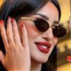 CCspace Occhiali da sole senza montatura Moda popolare Occhiali da sole da donna Piccoli occhiali da sole Cat Eye per viaggi estivi femminili Oculos Lenti sfumate