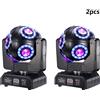 HYULIGHTS Luce da calcio a testa mobile a LED da 2 pezzi 8x15W RGBW 4in1 con Halo RGB 360 ° Barra stroboscopica per DJ con raggio di rotazione infinito DMX512 Effetto scenico