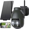 ieGeek 2K WiFi Telecamera di sicurezza solare Wireless esterna, telecamera di sorveglianza da 3 MP alimentata a batteria con 360 ° Visione notturna a colori PTZ