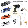 JIKEFUN 1/43 Accessori per auto Rc Car Shell / Motore / Servo / Batteria / Parti di veicoli da deriva con telecomando per 4301 4302 4303 4304