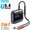 Joyroom Trasmettitore e Ricevitore Bluetooth 5.4 2-IN-1 con Display OLED per 2 Airpods o Cuffie, Adattatore Jack AUX da 3,5 mm con Batteria da 400 mAh