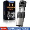 BEVINSEE BA20D H6 LED 12V Lampadina per moto Hi/Lo Fascio alogeno Dimensioni CANBUS 25W 3000LM Lampada super luminosa per scooter ciclomotore ATV UTV