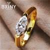 BXINY 1CT Marquise Cut Moissanite Anello S925 Piatto d'argento Oro 18 carati per le donne Solitario Diamante Wedding Band Regalo Gioielli con GRA
