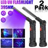 KDULIT Torcia UV a LED da 395 nm Lampada pieghevole ricaricabile USB con gancio magnetico Luce UV Ultravioletta per rilevatore di urina di animali domestici Polimerizzazione della resina