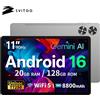 SVITOO Tablet SVITOO 2026 Android 16, 11 pollici 90Hz HD IPS Screen, Processore Unisoc T7250 Octa-Core 20GB di RAM 128GB di ROM, espandibile fino a 1TB, Batteria da 8800mAh, Wi-Fi 5, Bluetooth 5.0 GPS