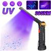 NEWBIRTH Torcia UV a LED da 395 nm Lampada pieghevole ricaricabile USB con gancio magnetico Luce UV Ultravioletta per rilevatore di urina di animali domestici Polimerizzazione della resina