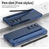 szHAIyu Custodia in pelle con pellicola in acciaio per penna con slot per penna per Samsung Galaxy Z Fold 7 6 5 4 Fold7 Fold6 Protezione cerniera Custodia antiurto