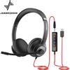 NUBWO JIAMQISHI EH01 Cuffie USB per PC con Microfono a Riduzione del Rumore e Controllo in Linea per Casa, Ufficio e Lezioni Online