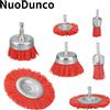 NuoDunco Spazzola a tazza in nylon Spazzola a ruota abrasiva da 25-100 mm Gambo esagonale da 1/4 "per utensile rotante per trapano Sbavatura del legno in metallo Rimozione della vernice