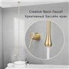 WJNMONE Rubinetto del bagno in oro spazzolato Design a soffitto Rubinetti per lavabo Miscelatore in ottone Rubinetto per acqua calda fredda Rubinetto per lavabo Rubinetto per lavabo Hotel Rubinetti