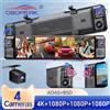 OBDPEAK Dash Cam a 4 canali 360 ° 11 "4K + 1K + 1K + 1K WIFI Specchietto retrovisore Videoregistratore Auto DVR ADAS BSD Visione notturna 24 ore Monitor di parcheggio