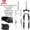 BOLANY Forcella a molla meccanica Controllo spalla Blocco 9*100mm Sgancio rapido 26/27.5/29 pollici 100mm Forcella a sospensione da viaggio