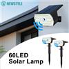 newstyle Luci solari da giardino a LED Luci di sicurezza da 60 LED Sensore di movimento esterno Faretti solari paesaggistici 3 modalità Parete da cortile impermeabile
