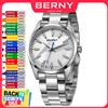 BERNY Orologio da uomo al quarzo Resistenza 100 m Acciaio inossidabile 316L Zaffiro AR Lente rivestita Orologio con quadrante stereo Orologio da polso da uomo da 39 mm