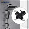 WJNMONE Set colonna doccia nera Accessori per il bagno Valvola deviatrice acqua a 3 vie Miscelatore vasca Docce Rubinetto Pressurizzazione Soffione doccia Single cold mixer rain shower column Rainfall Shower
