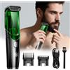 Ms.Dear Barba da uomo senza fili Rasoio elettrico IPX6 Tagliacapelli sottovuoto integrato impermeabile per kit per toelettatura baffi