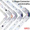 YSRSAI 10PCS Connettore angolare per striscia luminosa a LED a forma di L 2/3/4/5/6Pin Adattatore senza saldatura 8mm10mm per 5050 RGB CCT RGBW Luce di striscia LED