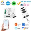 Diese Tuya WiFi RF Smart Switch AC 110V 220V 2CH Relè a contatto secco e telecomando wireless 433 MHz funziona con Google Assist, Alexa