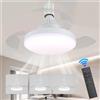 IRALAN Ventilatore invisibile Moderno Semplice Ventilatore da soffitto a LED Pale retrattili Ventilatori Base E27 Lampada da soffitto Ventilatore Camera da letto Soggiorno Illuminazione